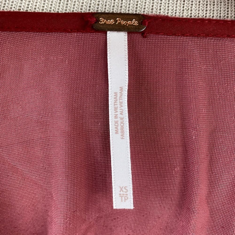 NWOT Red Velour V-Neck Tunic Top Size XS - Picture 6 of 7